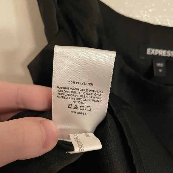 Express Women XS Black Satin Y2K 90s Grunge Scoop Neck Cropped Corset Tank Top - Picture 7 of 8